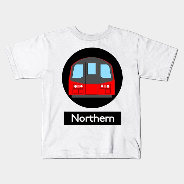 London Underground Subway Northern Kids T-Shirt by 2createstuff